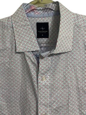 TAILORBYRD SZ XL MOTIF PRINT SHORT SLEEVE BUTTON DOWN